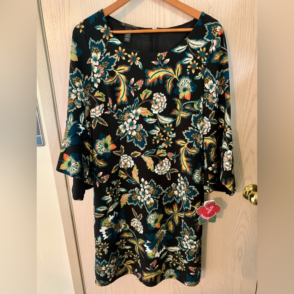 🆕NWT Anna Sui Loves I.N.C. Petite Floral Print Sheath Dress Size Large - Picture 4 of 15